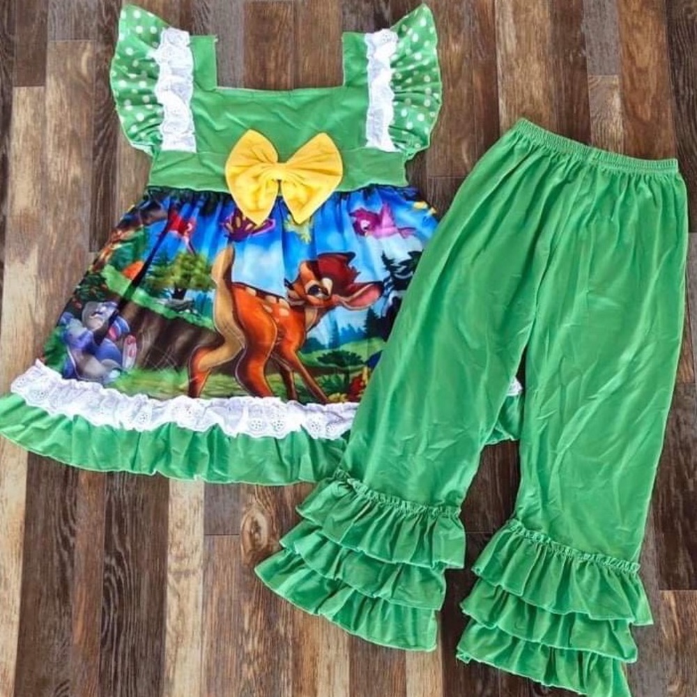 Bambi Cute ruffle tunic pants set - Picture 1 of 5